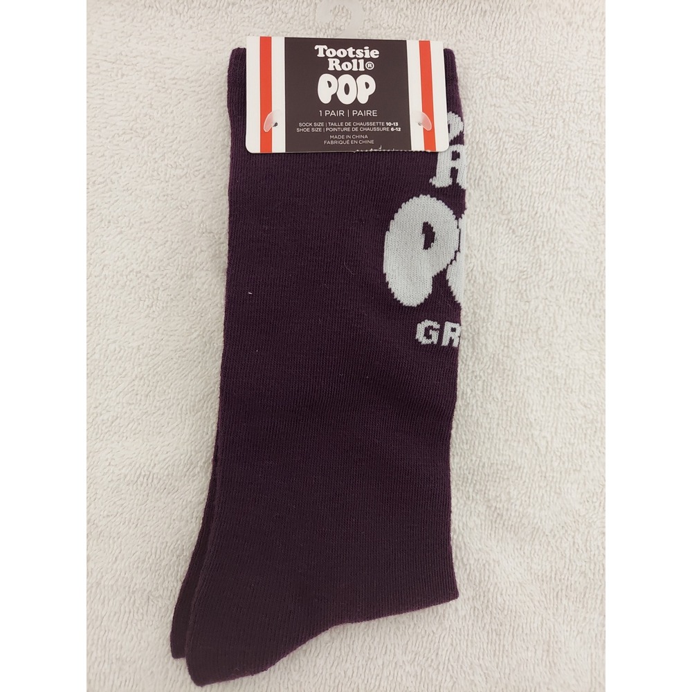 Tootsie Roll Pop Novelty Crew Socks 1 Pair‎ Shoe Size 10-13 Adult